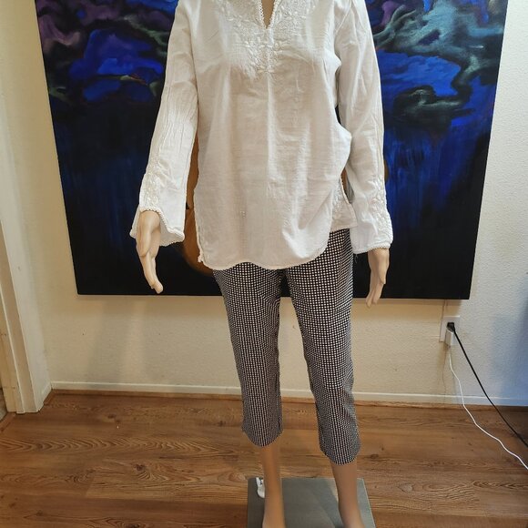 NWT - Chico's So Slimming Size 0 (medium) crop pants black and white pattern - Picture 8 of 13